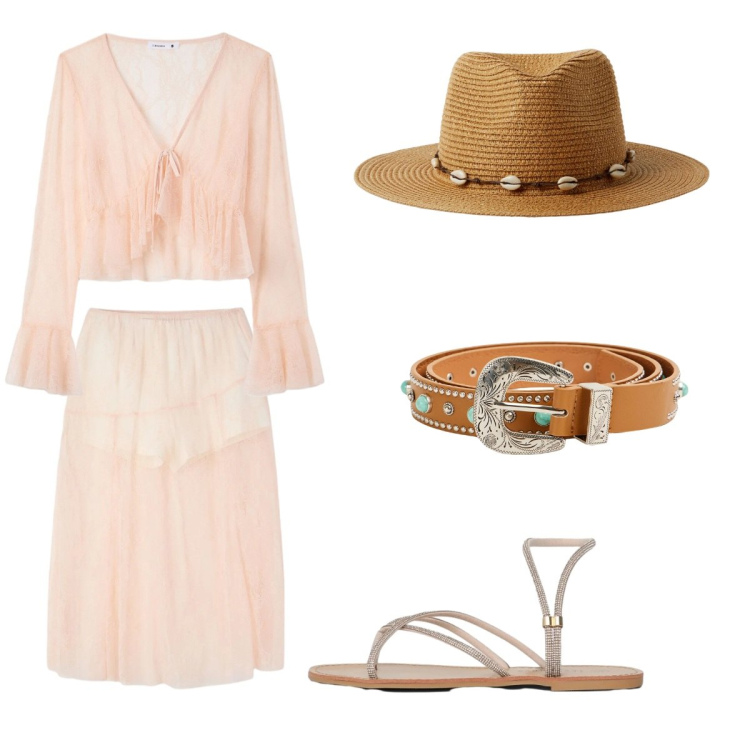 Outfit donna - Boho style. Stile Boho per Tutti i giorni. Abbinamento con gonne longuette, bluse, cappelli, cinture, sandali.