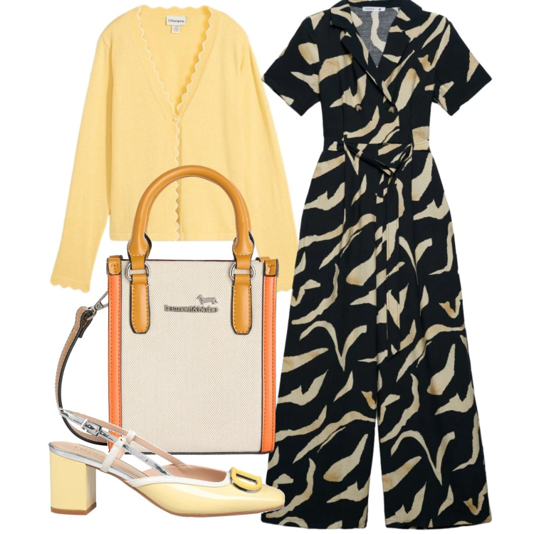 Outfit donna - Yellow. Stile Casual per Tutti i giorni. Abbinamento con décolleté, cardigans, tute, borse tote.