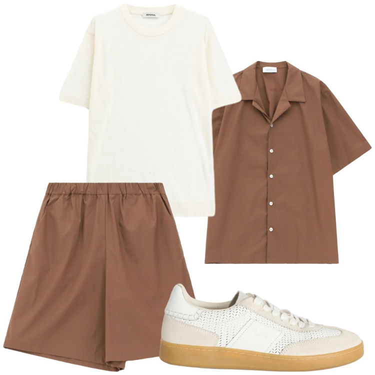 Outfit uomo - Pomeriggio estivo. Stile Casual per Tutti i giorni. Abbinamento con camicie a manica corta, bermuda, t-shirt, sneakers.
