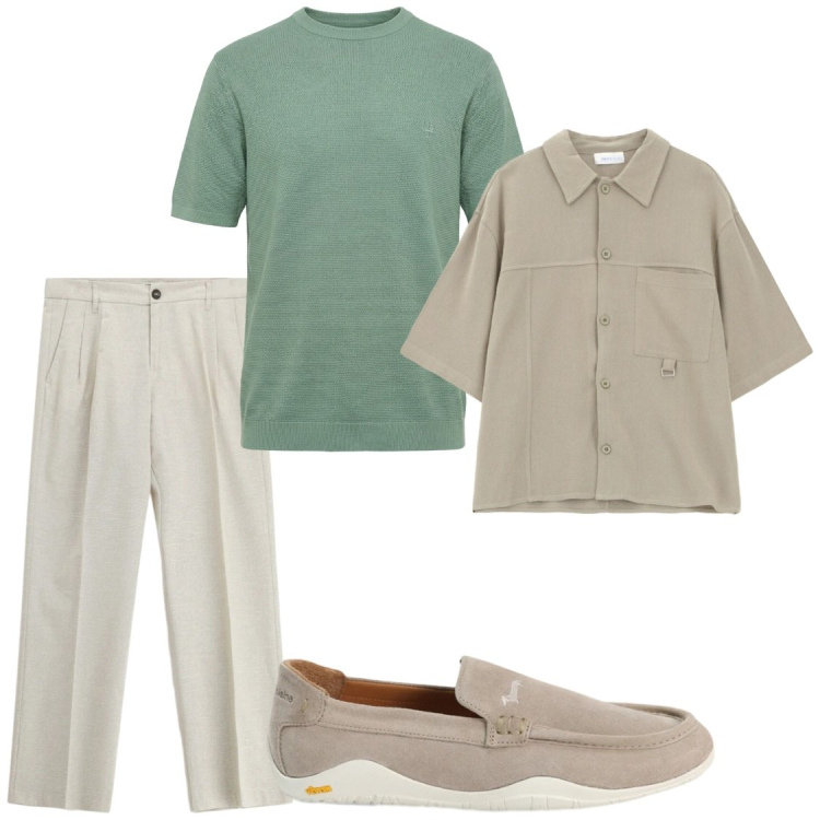 Outfit uomo - Total look #2404459. Stile Trendy per Serata speciale. Abbinamento con pantaloni, camicie a manica corta, t-shirt, scarpe stringate.