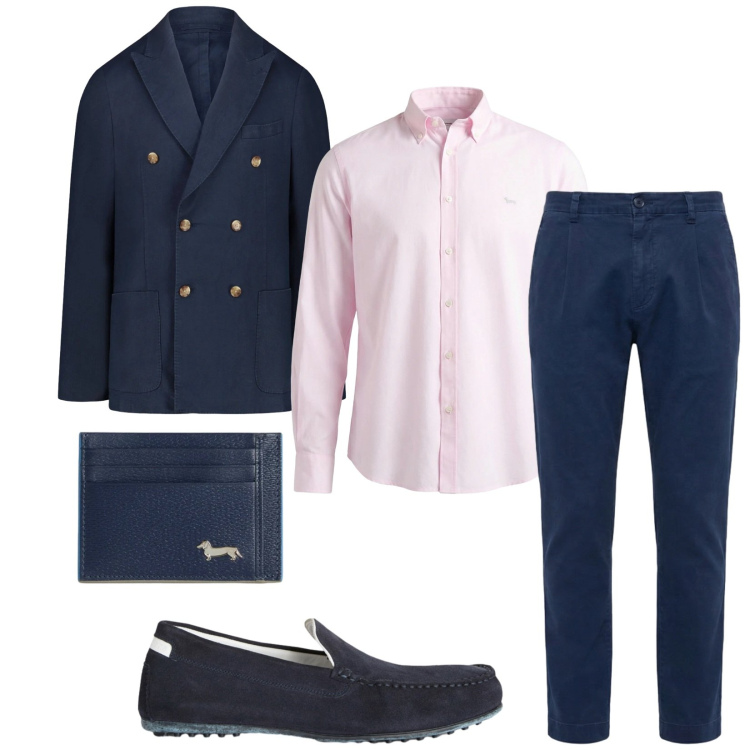 Outfit uomo - Total look #2404481. Stile Business/Elegante per Cerimonia. Abbinamento con scarpe stringate, portafogli, camicie, pantaloni, giacche.