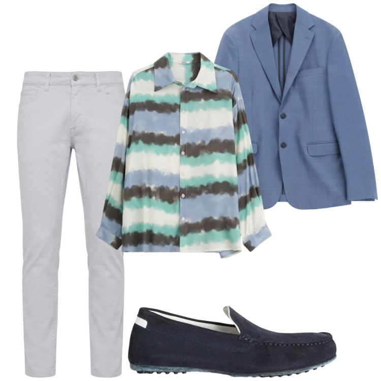 Outfit uomo - Serate. Stile Trendy per Serata speciale. Abbinamento con camicie, giacche, scarpe stringate, pantaloni.