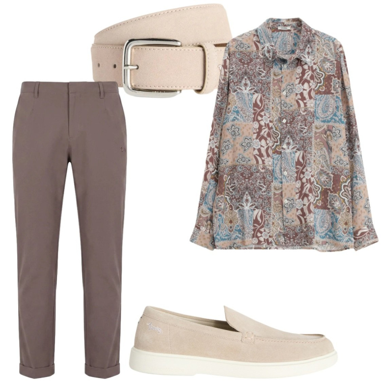 Outfit uomo - Serate. Stile Trendy per Serata speciale. Abbinamento con camicie, cinture, scarpe stringate, pantaloni.