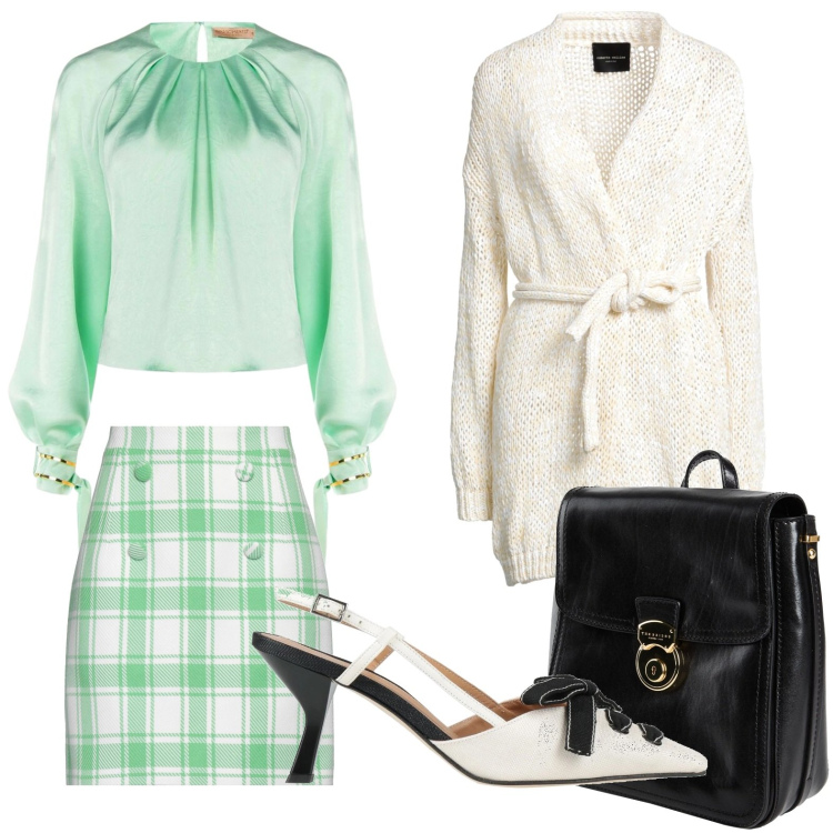 Outfit donna - Moda chic. Stile Glamour per Tutti i giorni. Abbinamento con cardigans, zaini, minigonne, décolleté, bluse.