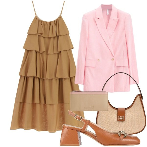 Outfit donna - Maggio mi voglio vestire - @star67. Stile Romantica per Tutti i giorni. Abbinamento con décolleté, portafogli, blazer, vestiti lunghi, borse a spalla.