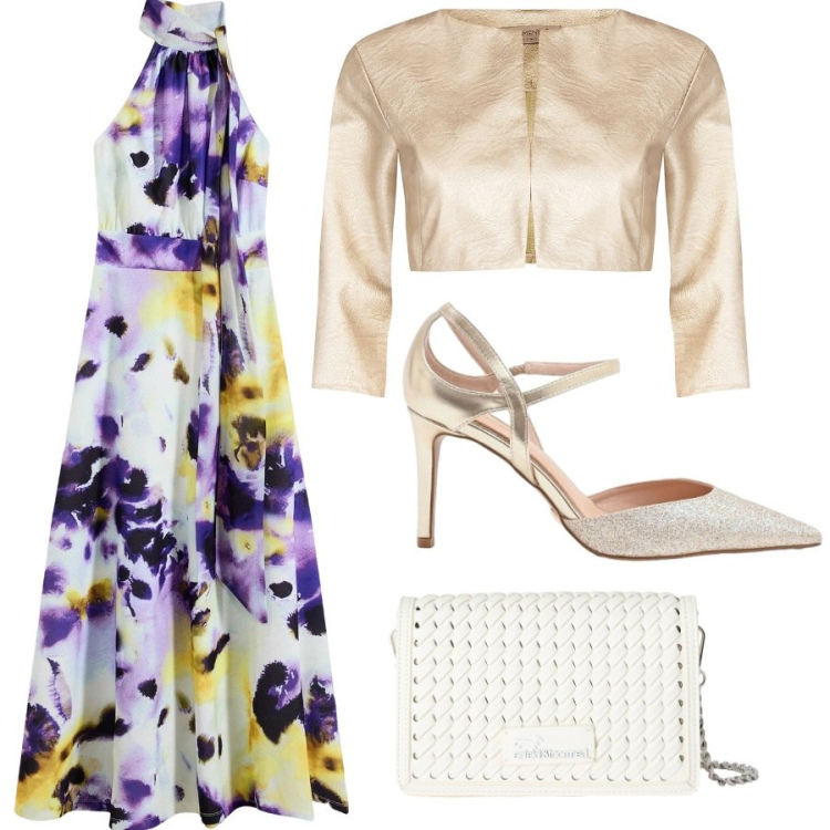 Outfit donna - Chic per la cerimonia. Stile Chic per Cerimonia. Abbinamento con vestiti lunghi, bolero, décolleté, borse a tracolla.