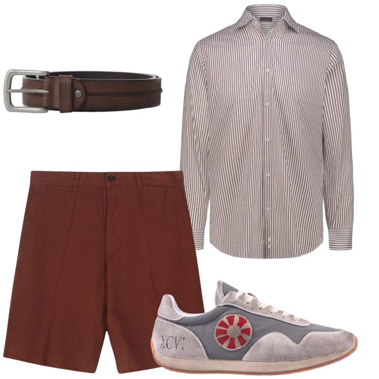 Outfit uomo - Rendy. Stile Trendy per Serata speciale. Abbinamento con cinture, camicie, sneakers, bermuda.