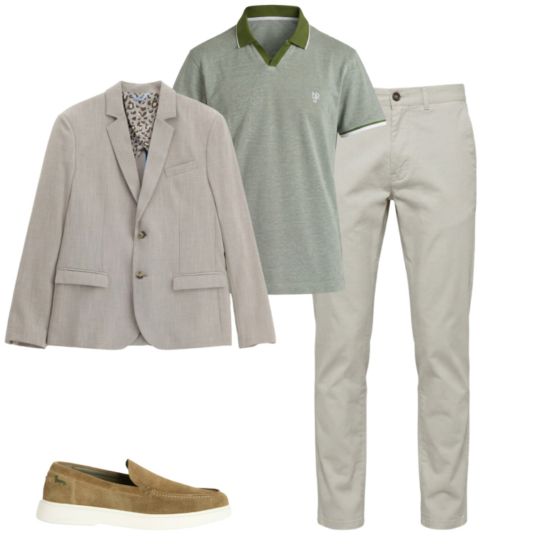 Outfit uomo - Total look #2404728. Stile Urban per Tutti i giorni. Abbinamento con giacche, pantaloni, polo, scarpe stringate.