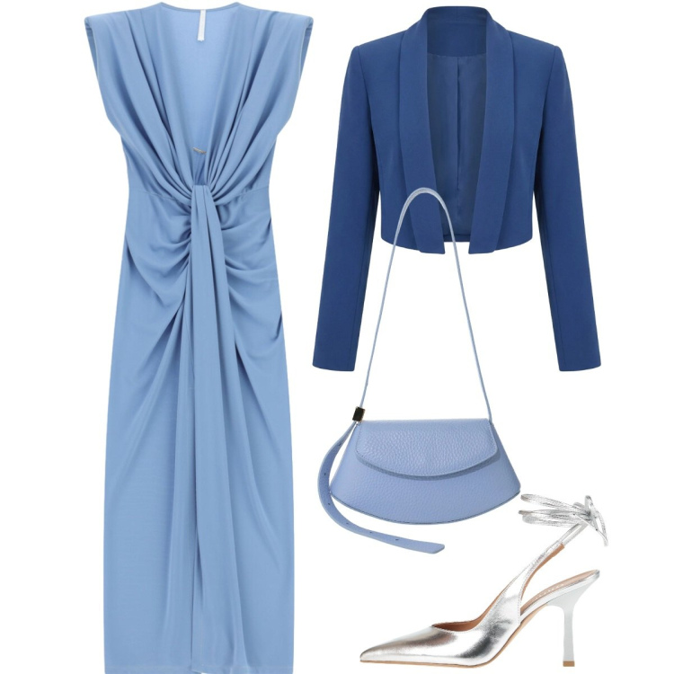 Outfit donna - Total look #2404735. Stile Chic per Cerimonia. Abbinamento con décolleté, vestiti lunghi, borse a spalla, bolero.