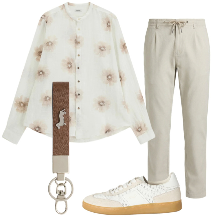 Outfit uomo - Total look #2404859. Stile Trendy per Tutti i giorni. Abbinamento con camicie, portachiavi, sneakers, pantaloni.