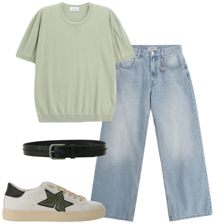 Outfit uomo - Imperial. Stile Casual per Tutti i giorni. Abbinamento con jeans, sneakers, t-shirt, cinture.