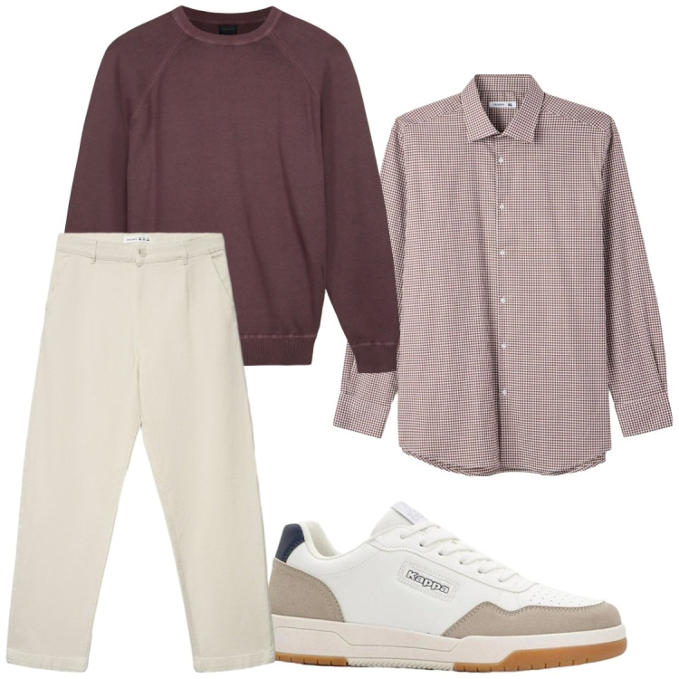 Outfit uomo - Total look #2405045. Stile Casual per Tutti i giorni. Abbinamento con sneakers, pantaloni chino, camicie, maglieria.