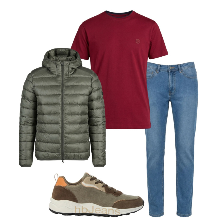 Outfit uomo - Total look #2405081. Stile Casual per Tutti i giorni. Abbinamento con jeans, t-shirt, sneakers, giacche.