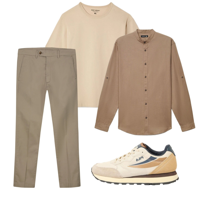 Outfit uomo - Maggio. Stile Casual per Tutti i giorni. Abbinamento con sneakers, camicie, t-shirt, pantaloni chino.