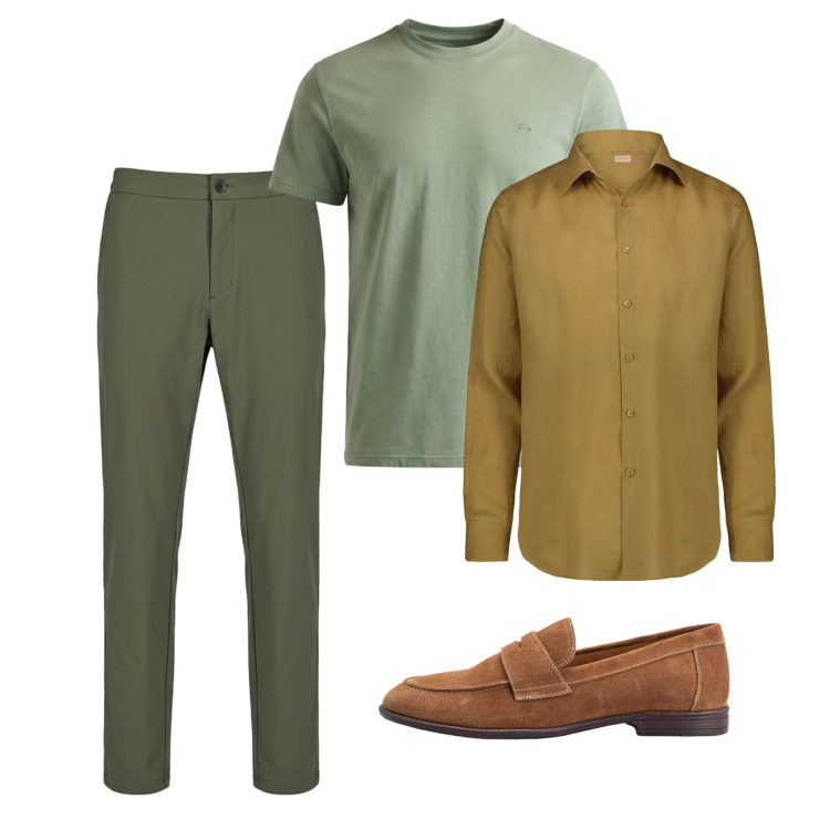 Outfit uomo - Maggio. Stile Casual per Tutti i giorni. Abbinamento con t-shirt, camicie, scarpe stringate, pantaloni.
