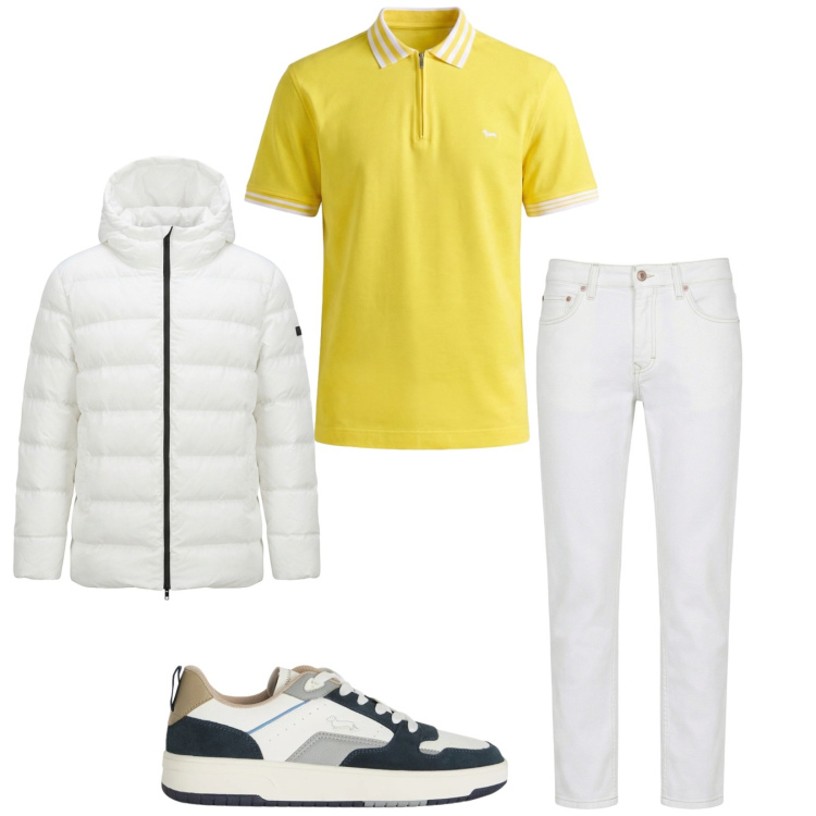 Outfit uomo - Total look #2405296. Stile Trendy per Tutti i giorni. Abbinamento con jeans, polo, sneakers, giacche.