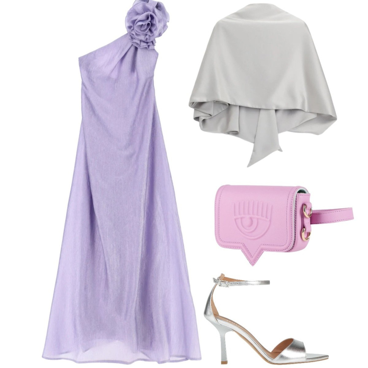 Outfit donna - Total look #2405325. Stile Chic per Cerimonia. Abbinamento con marsupi, sandali in pelle, vestiti lunghi, scialli.