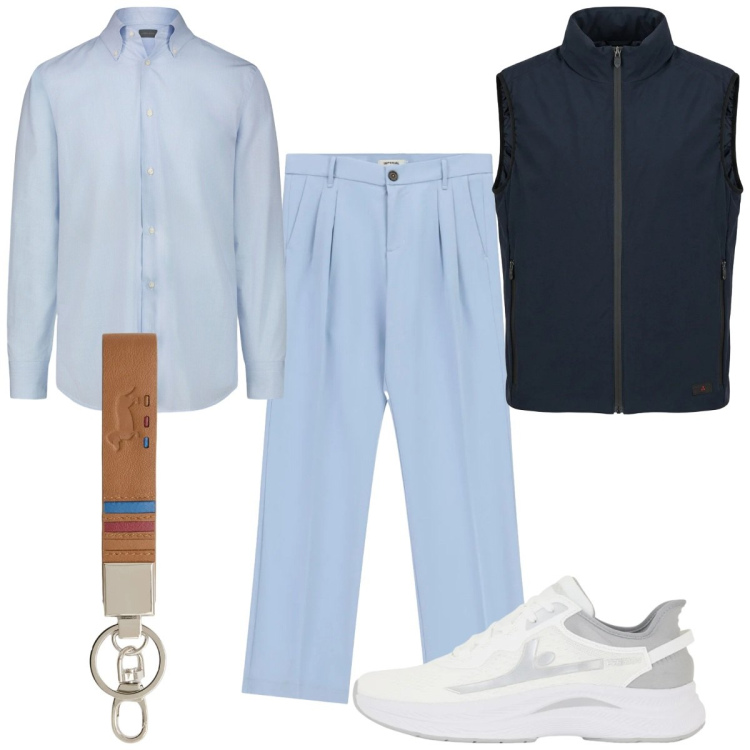 Outfit uomo - Total look #2405362. Stile Casual per Tutti i giorni. Abbinamento con pantaloni, portachiavi, sneakers, camicie, piumini.