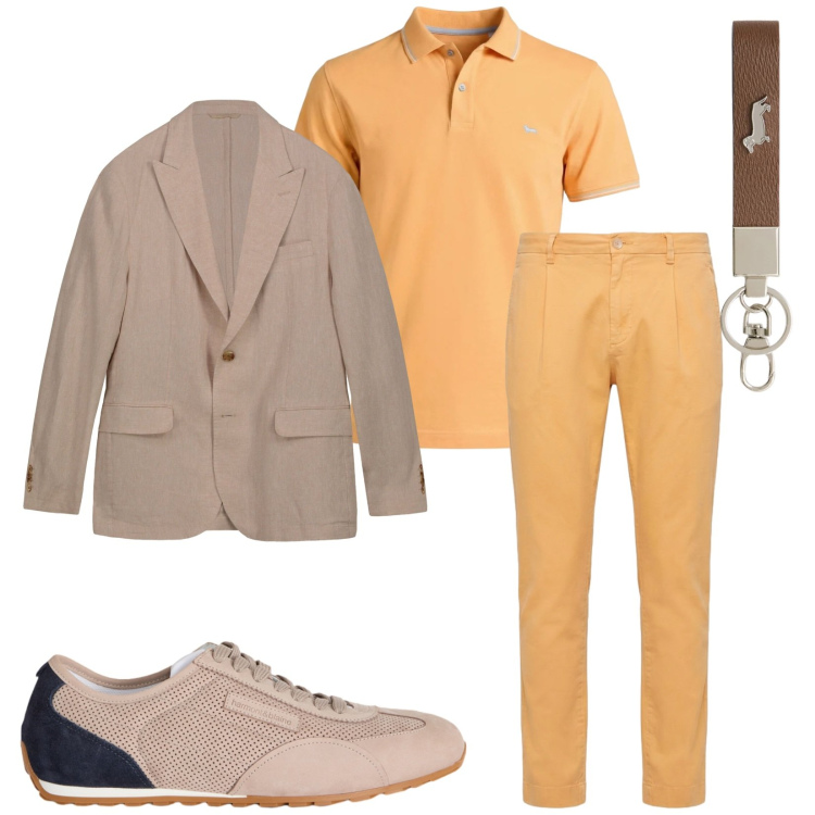 Outfit uomo - Total look #2405429. Stile Trendy per Serata speciale. Abbinamento con portachiavi, sneakers, pantaloni, polo, giacche.