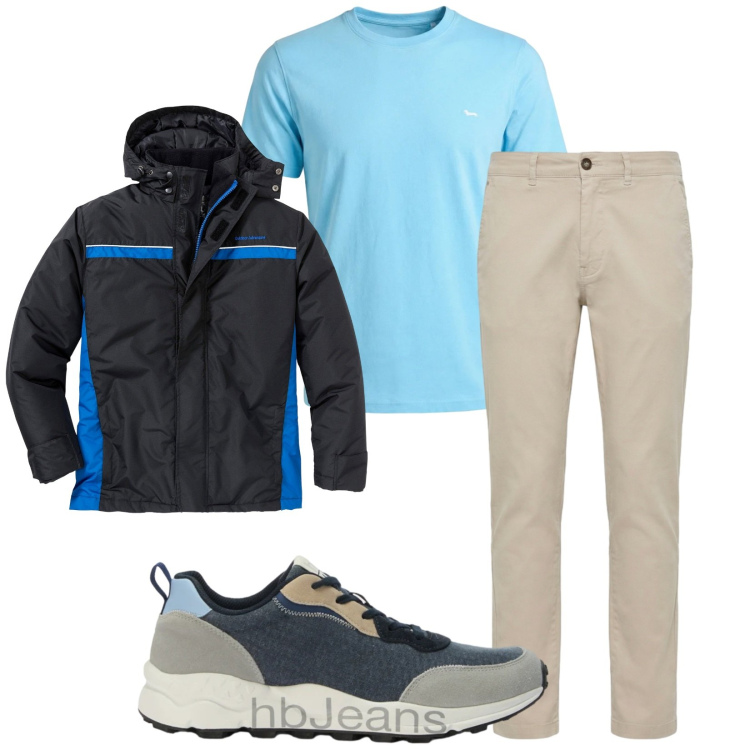 Outfit uomo - Total look #2405430. Stile Casual per Tutti i giorni. Abbinamento con giacche, t-shirt, pantaloni, sneakers.