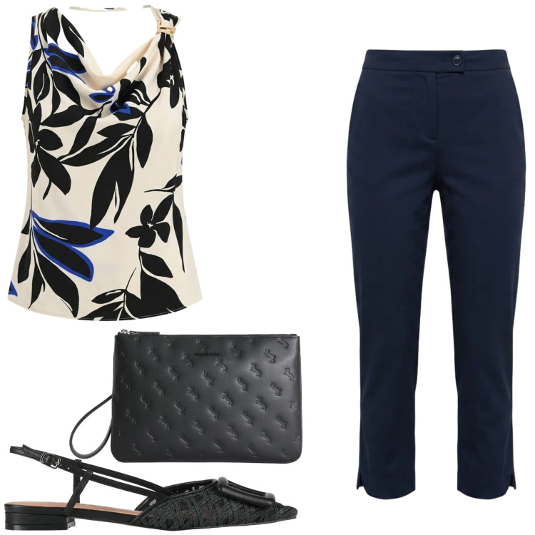 Outfit donna - Il ritorno dei pantaloni capri. Stile Chic per Tutti i giorni. Abbinamento con ballerine, canottiere, pantaloni capri, anelli.