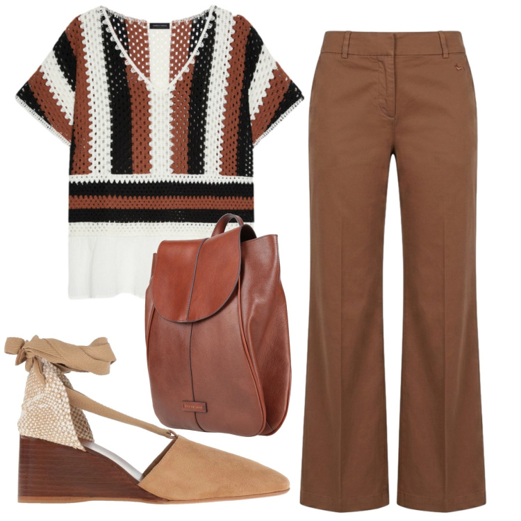 Outfit donna - Total look #2405453. Stile Basic per Tutti i giorni. Abbinamento con décolleté, zaini, pantaloni, t-shirt.