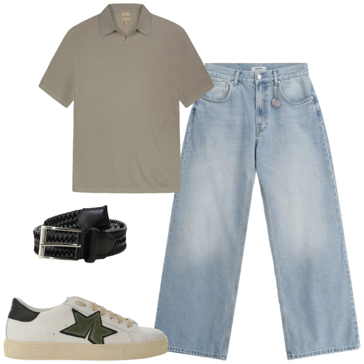 Outfit uomo - Total look #2405460. Stile Casual per Tutti i giorni. Abbinamento con sneakers, jeans, cinture, polo.