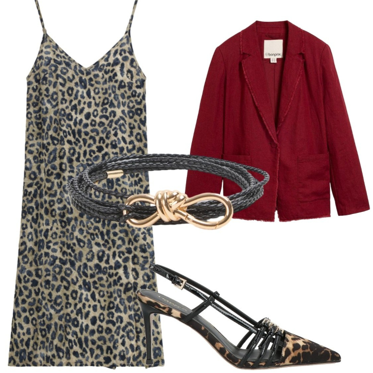 Outfit donna - Serate. Stile Glamour per Serata fuori. Abbinamento con décolleté, blazer, cinture, vestiti midi/longuette.