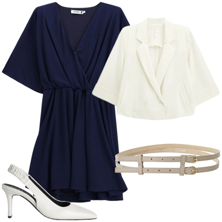 Outfit donna - Lavoro. Stile Chic per Ufficio. Abbinamento con décolleté, cinture, blazer, vestiti corti.