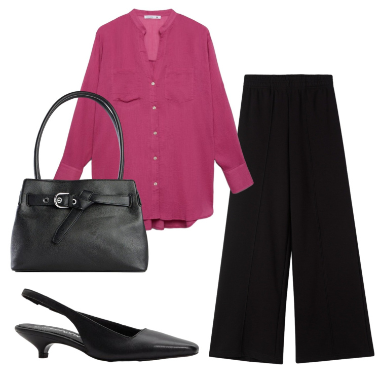 Outfit donna - Total look #2405502. Stile Basic per Ufficio. Abbinamento con borse a mano, décolleté, camicie, pantaloni.