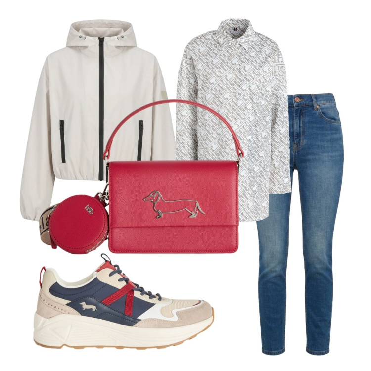 Outfit donna - La borsa giusta. Stile Casual per Scuola/Università. Abbinamento con camicie, sneakers, borse a tracolla, jeans, bomber.