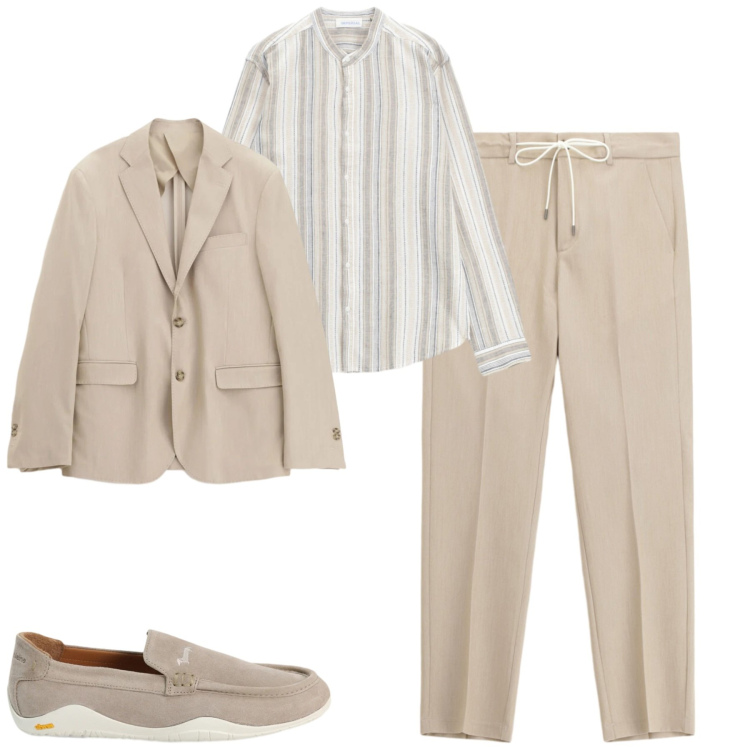 Outfit uomo - Toni neutri. Stile Urban per Tutti i giorni. Abbinamento con pantaloni, camicie, giacche, scarpe stringate.