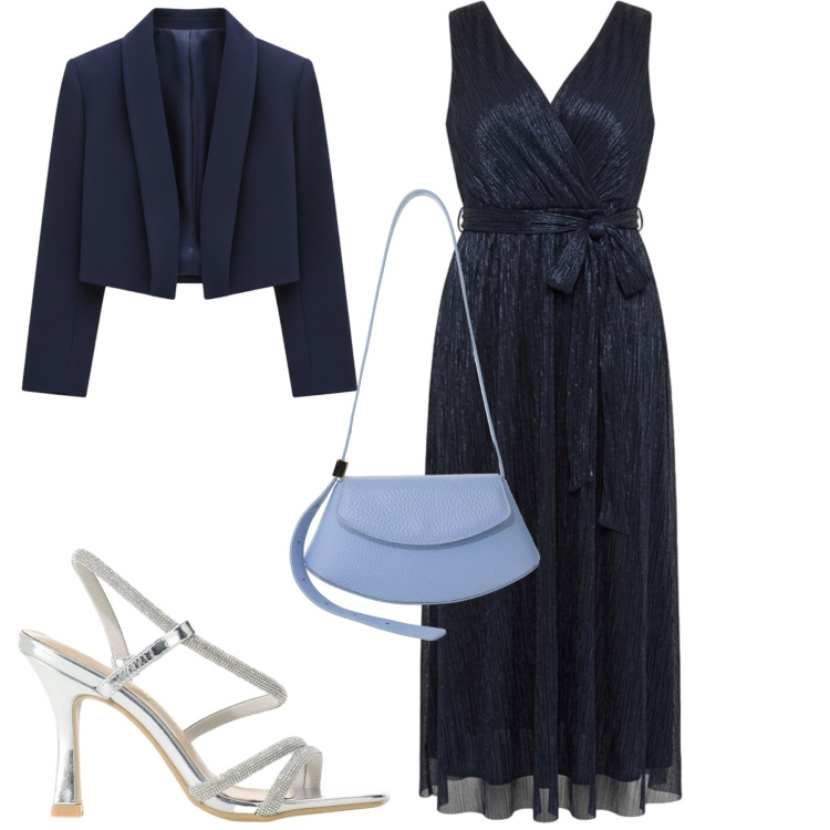 Outfit donna - Cerimonia. Stile Chic per Cerimonia. Abbinamento con borse a spalla, sandali col tacco, bolero, vestiti.