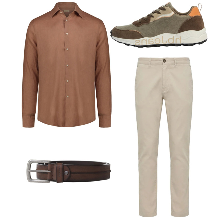 Outfit uomo - Total look. Stile Casual per Tutti i giorni. Abbinamento con cinture, pantaloni, sneakers, camicie.