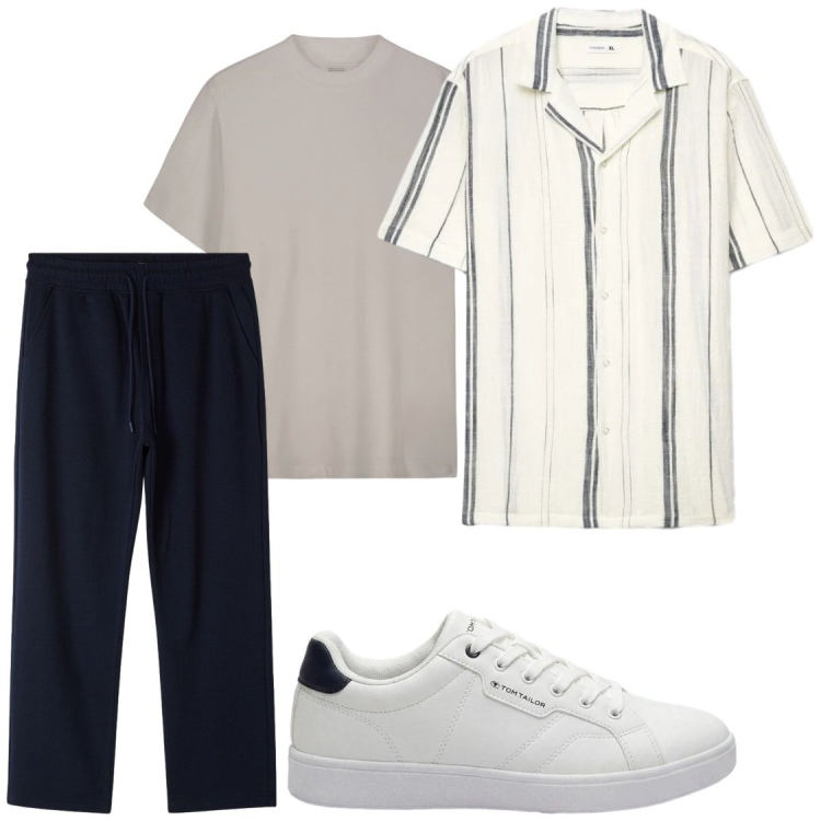 Outfit uomo - Casual ma con classe. Stile Casual per Ufficio. Abbinamento con sneakers, pantaloni, camicie a manica corta, t-shirt.