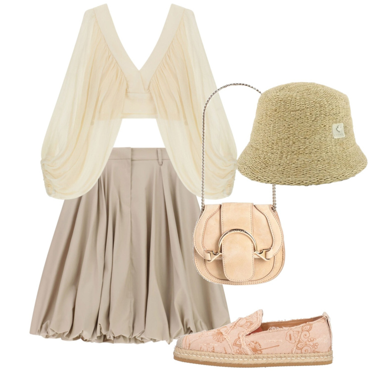 Outfit donna - Maggio mi voglio vestire - @star67. Stile Romantica per Tutti i giorni. Abbinamento con marsupi, espadrillas, gonne longuette, top, cappelli.