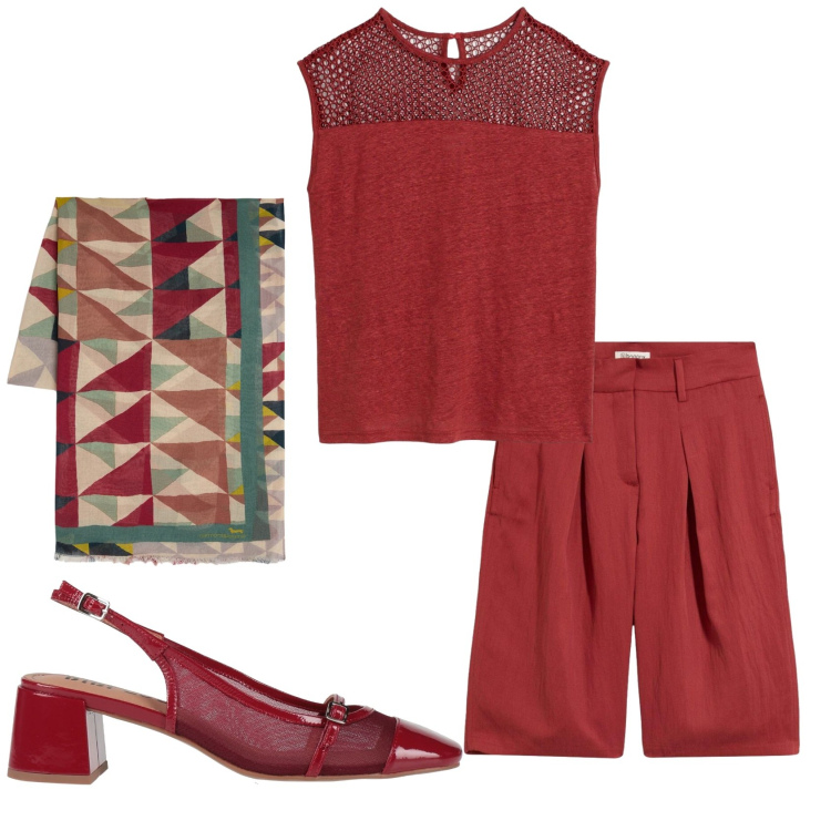 Outfit donna - Total look #2405986. Stile Basic per Ufficio. Abbinamento con décolleté, bermuda, canottiere, sciarpe.