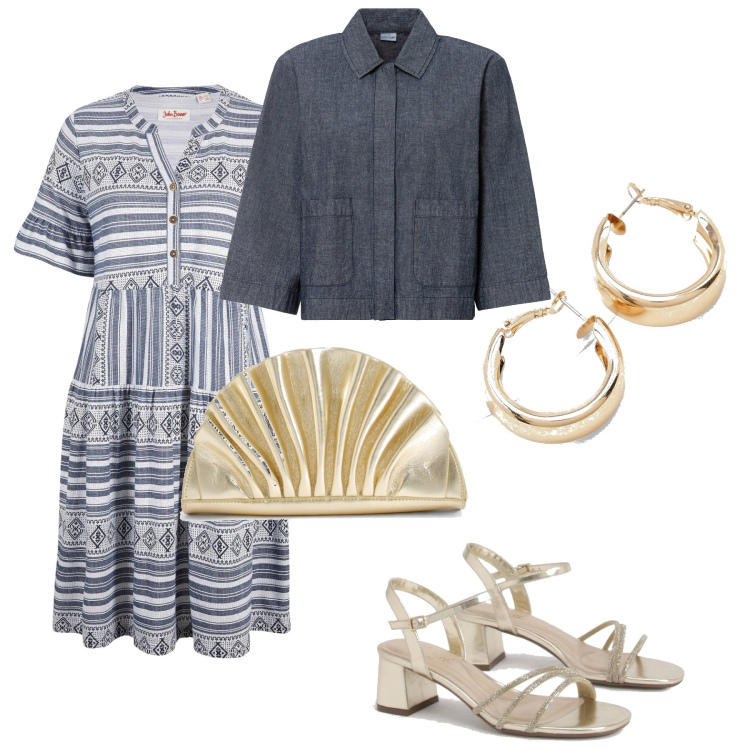 Outfit femme - Resto entre amis. Style Casual chic pour Soirée dehors. Assortir avec pantalon , robes longues, pochette, boucles d'oreilles, sandales à talon.