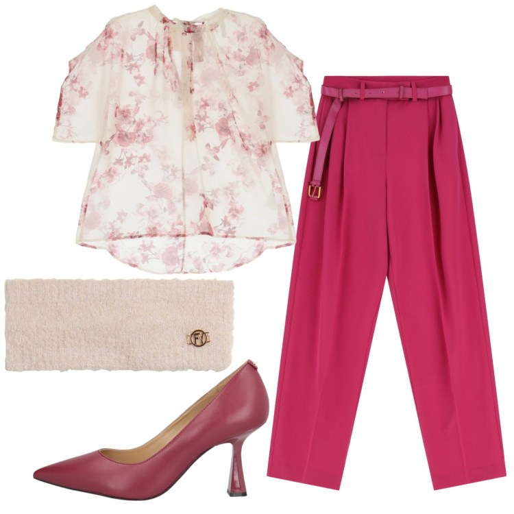 Outfit donna - Total look #2406023. Stile Romantica per Serata fuori. Abbinamento con décolleté, bluse, pantaloni a palazzo, fasce per capelli.