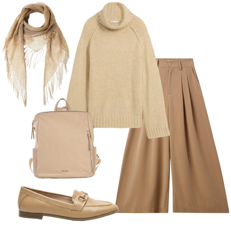 Outfit donna - Total look #2406042. Stile Basic per Ufficio. Abbinamento con maglieria, zaini, mocassini, pantaloni, canottiere.