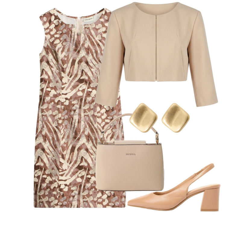 Outfit donna - Rito civile. Stile Chic per Cerimonia. Abbinamento con vestiti a tubino, décolleté, bolero, borse a secchiello, orecchini.
