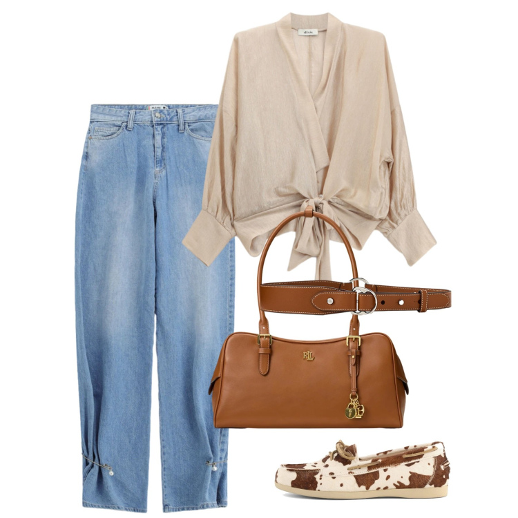 Outfit donna - Blusa + jeans - Il nuovo everyday look. Stile Casual chic per Tutti i giorni. Abbinamento con jeans, cinture, borse a mano, bluse, mocassini.