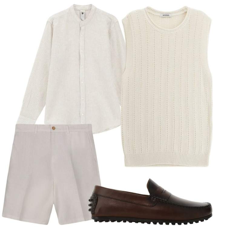 Outfit uomo - Stile doppelganger. Stile Trendy per Serata speciale. Abbinamento con maglieria, scarpe stringate, camicie, bermuda.