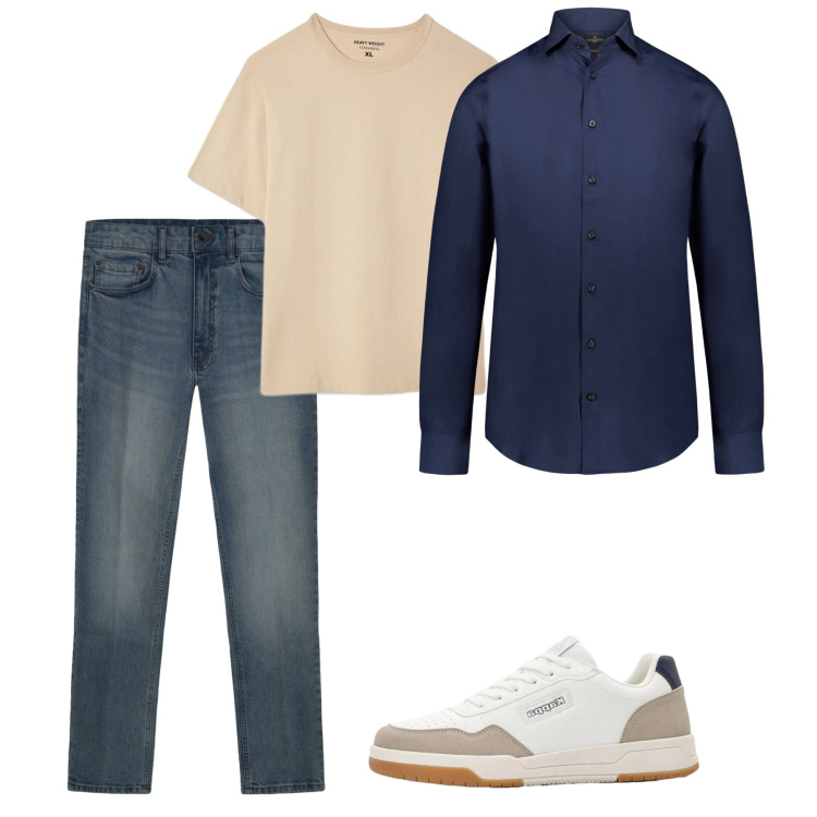 Outfit uomo - Maggio. Stile Casual per Tutti i giorni. Abbinamento con sneakers, t-shirt, camicie, jeans.