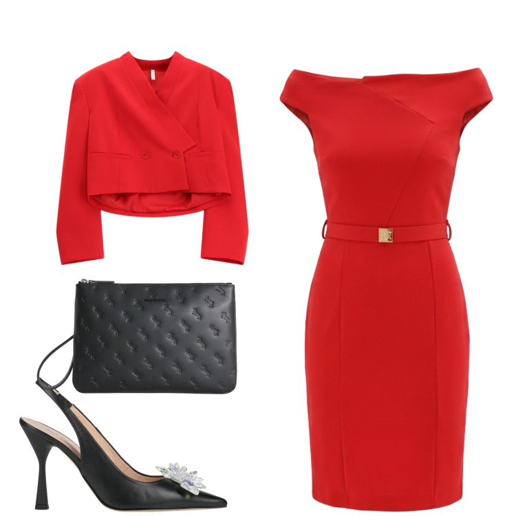 Outfit donna - Total look #2406386. Stile Sexy per Serata fuori. Abbinamento con décolleté, vestiti asimmetrici, blazer, anelli.