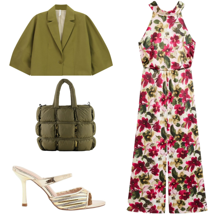 Outfit donna - Total look #2406434. Stile Glamour per Serata fuori. Abbinamento con tute, sabot, blazer, borse a mano.