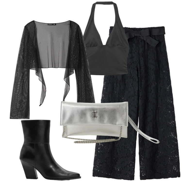 Outfit donna - Total look #2406441. Stile Sexy per Serata fuori. Abbinamento con stivaletti, pantaloni, blazer, top, borse a tracolla.