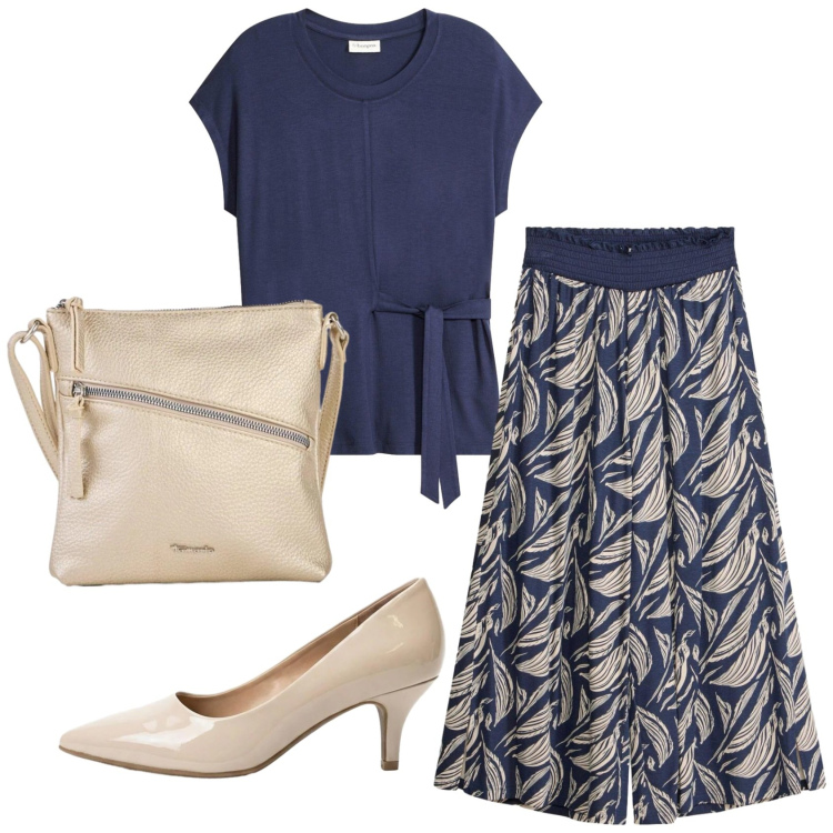 Outfit donna - Total look #2406443. Stile Bon Ton per Ufficio. Abbinamento con décolleté, borse a tracolla, pantaloni, maglieria.