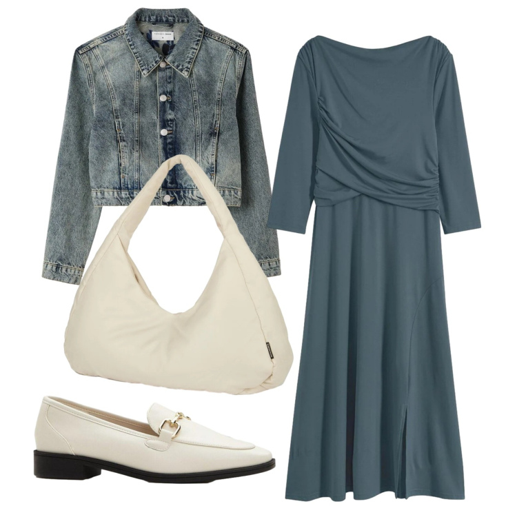 Outfit donna - Total look #2406455. Stile Trendy per Tutti i giorni. Abbinamento con mocassini, vestiti midi/longuette, cappotti, borse a spalla.