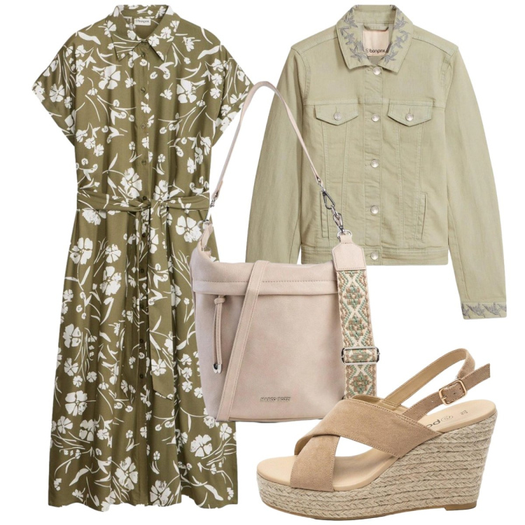 Outfit donna - All’aria aperta. Stile Bon Ton per Tutti i giorni. Abbinamento con vestiti, borse a tracolla, sandali col tacco, cappotti.